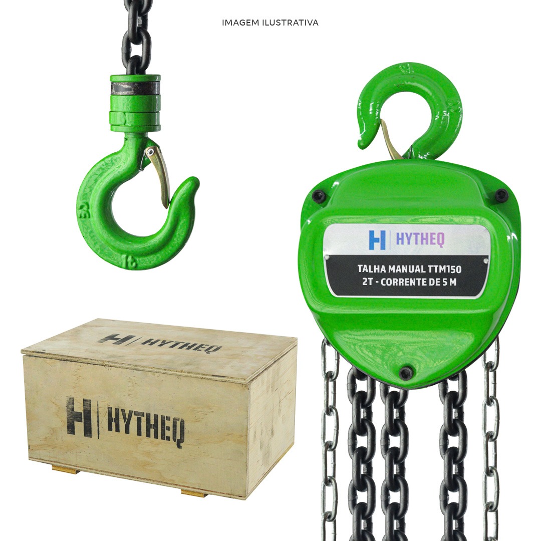 Talha Manual De Corrente 2 Ton X 5m - Hytheq